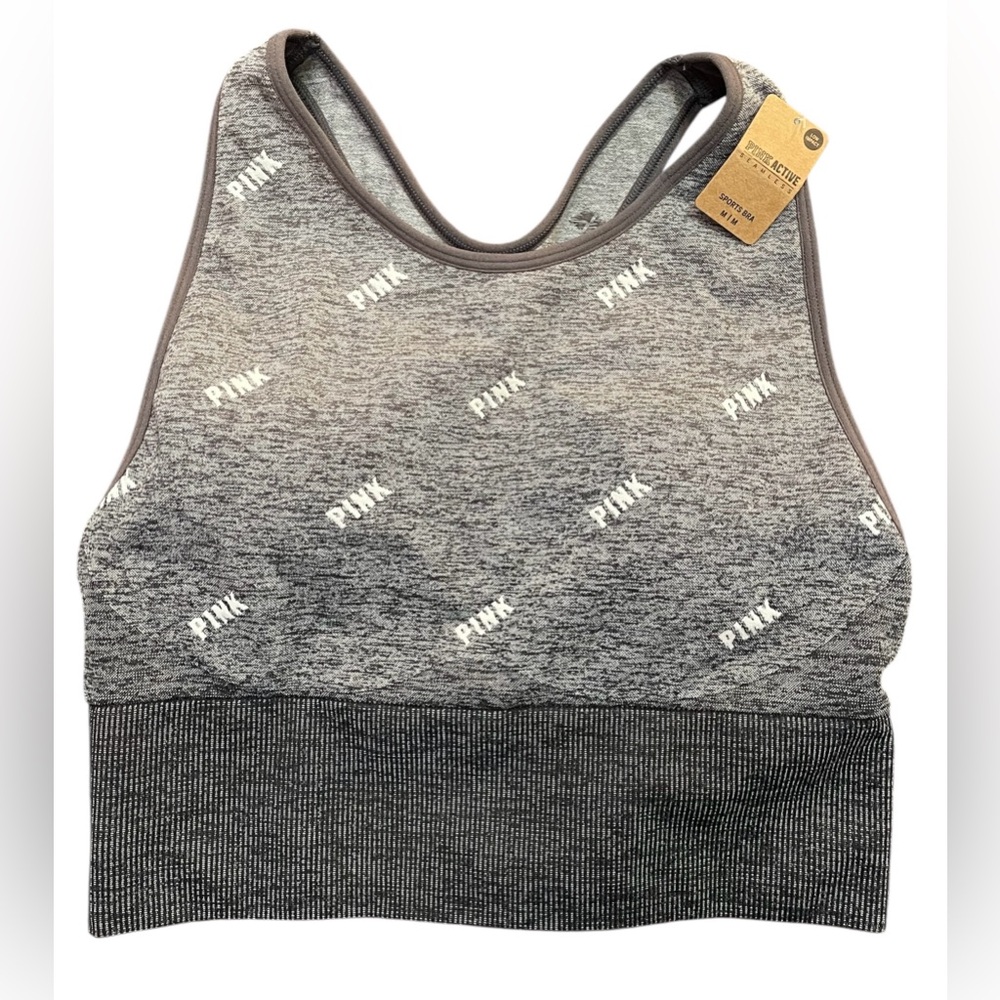 Victorias Secret PINK Active Sports Bra Ombre Seamless Racerback Gym Fitness M